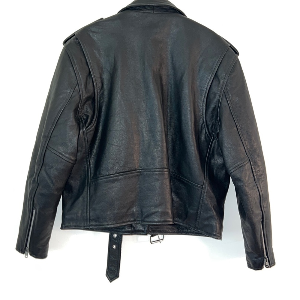 Womens Size 14 Vintage Black Leather Z1R Motorcycle Quilted Jacket - Picture 2 of 9